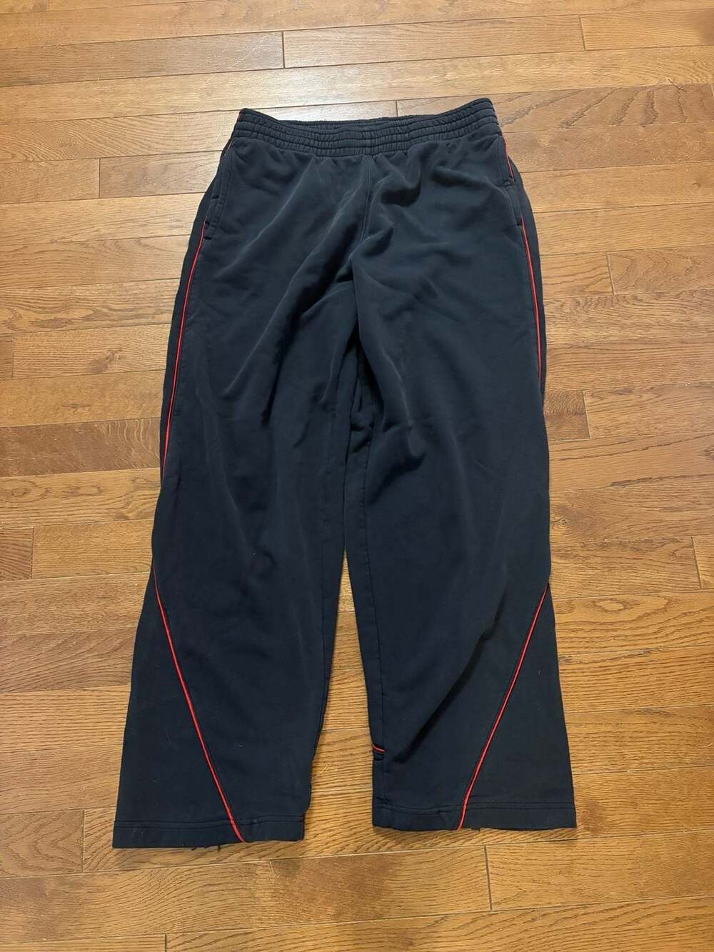 Nike Basketball Track Pants Black with Red Side Stripes